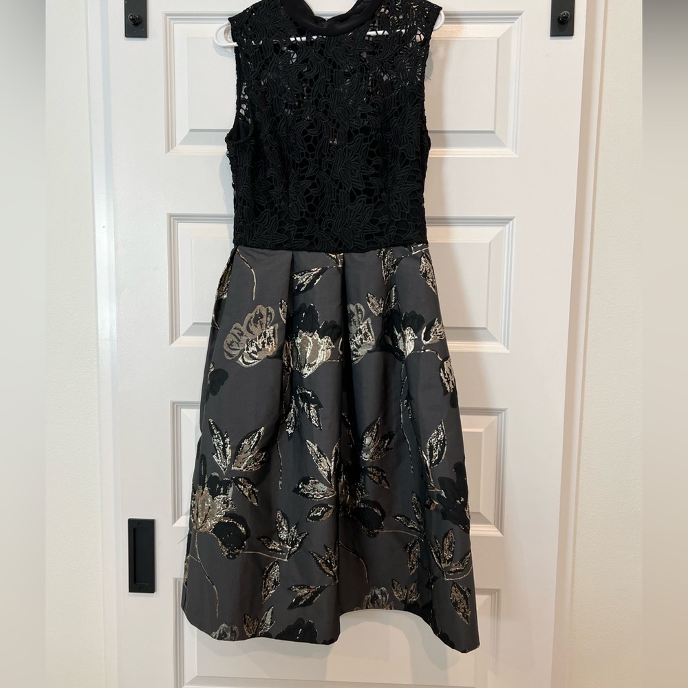 Hutch/Anthropologie black and gold midi dress